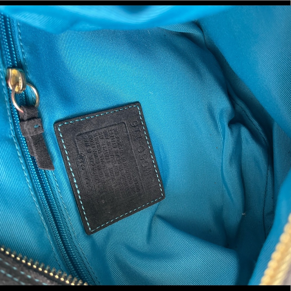 Original COACH Vintage Bag boho style. Black and turquoise. - Picture 10 of 10
